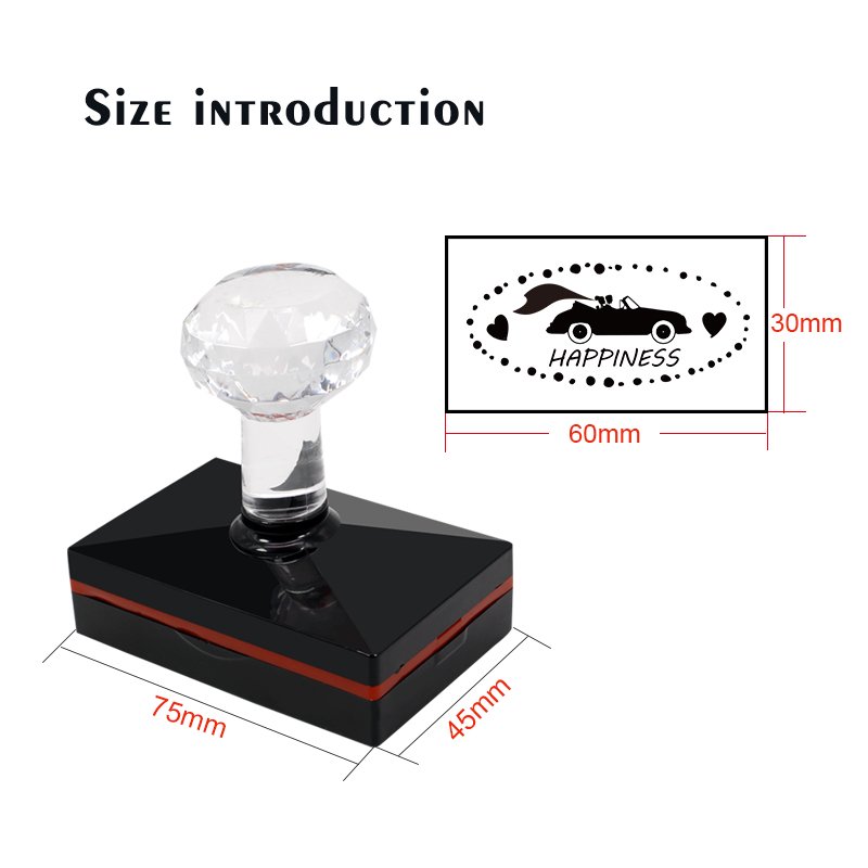 30*60mm Custom Photosensitive Personalized ink Logo Self Inking Seal Rectangular Stamp