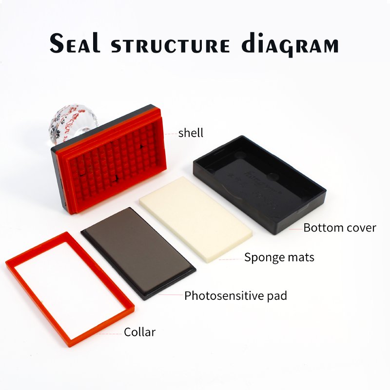 30*60mm Custom Photosensitive Personalized ink Logo Self Inking Seal Rectangular Stamp