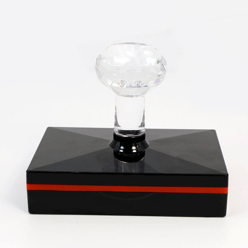 Manufacturing Personalized Stamp Round Crystal handle Pre Inked Business Custom Logo Flash Office Stamp