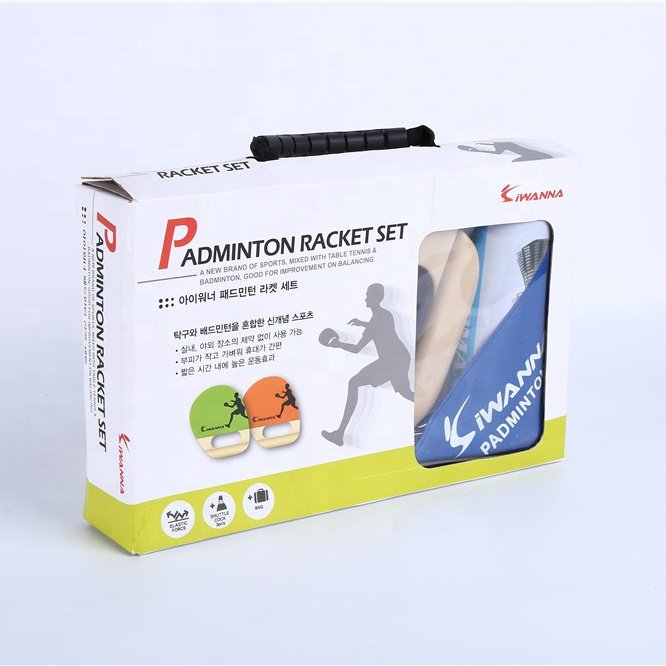 PADMINTON Racket Set (Ping Pong + Badminton) Outdoor, Camping, Indoor Sport EVA PAD Natural Wood Ergonomic Handle