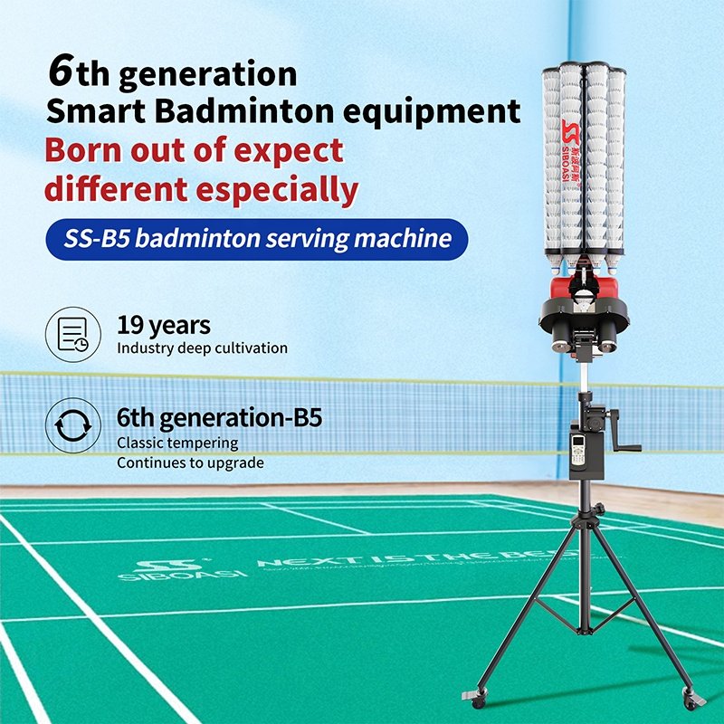 In Stock Automatic SIBOASI Practice Shuttlecock Feeder Serve Badminton Training Machine