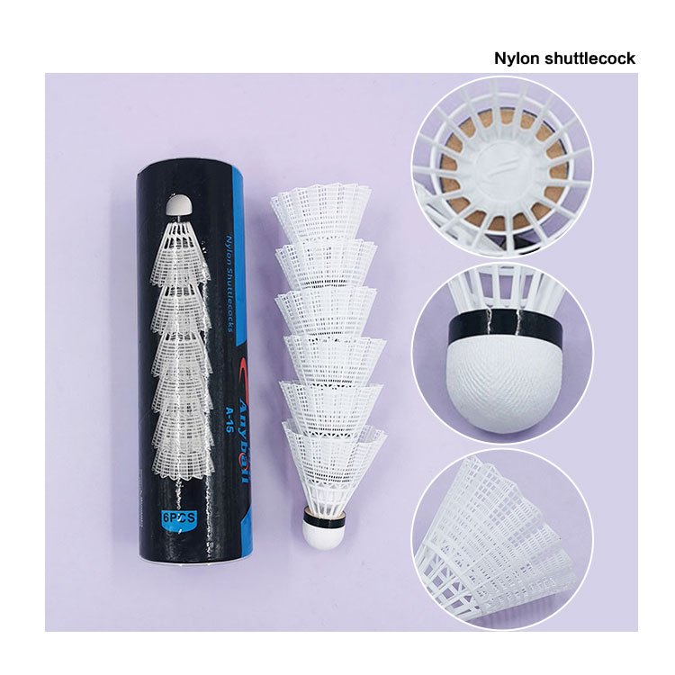 6pcs Badminton Shuttlecocks Sport Plastic Nylon Leaf Shuttlecocks Stable Durable Sports Training Badminton Balls White Yellow