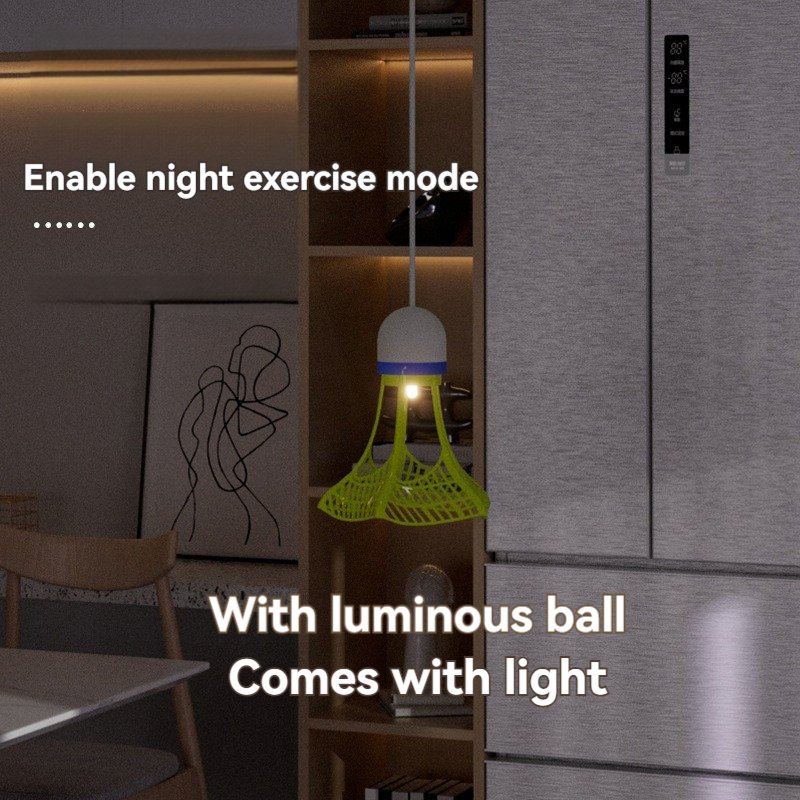 Illuminated badminton training equipment rebound single hanging badminton self practice swing exercise trainer