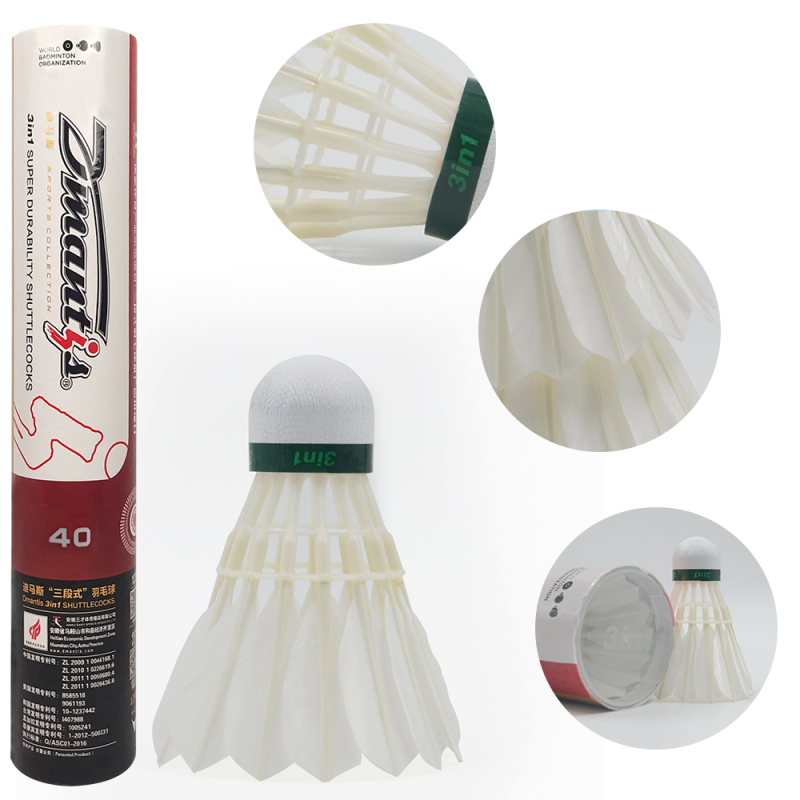 Dmantis Duck Feather Badminton Shuttlecocks D40 in cheap price for daily training 3in1 shuttlecocks