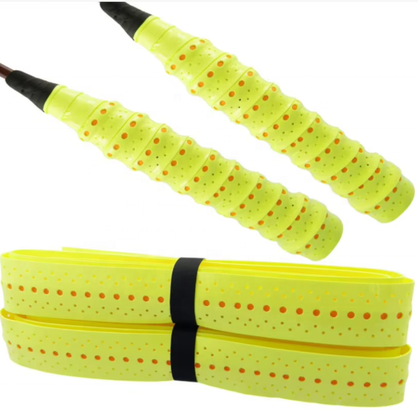 Factory direct supply colorful keel perforated Pu grip sweat absorbent tennis racket badminton overgrip