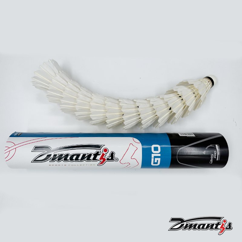 DMantis Durable G10 Cork Head Badminton Shuttlecock 74-78 Class a Indoor Goose Feather for Sports Training and Daily Use