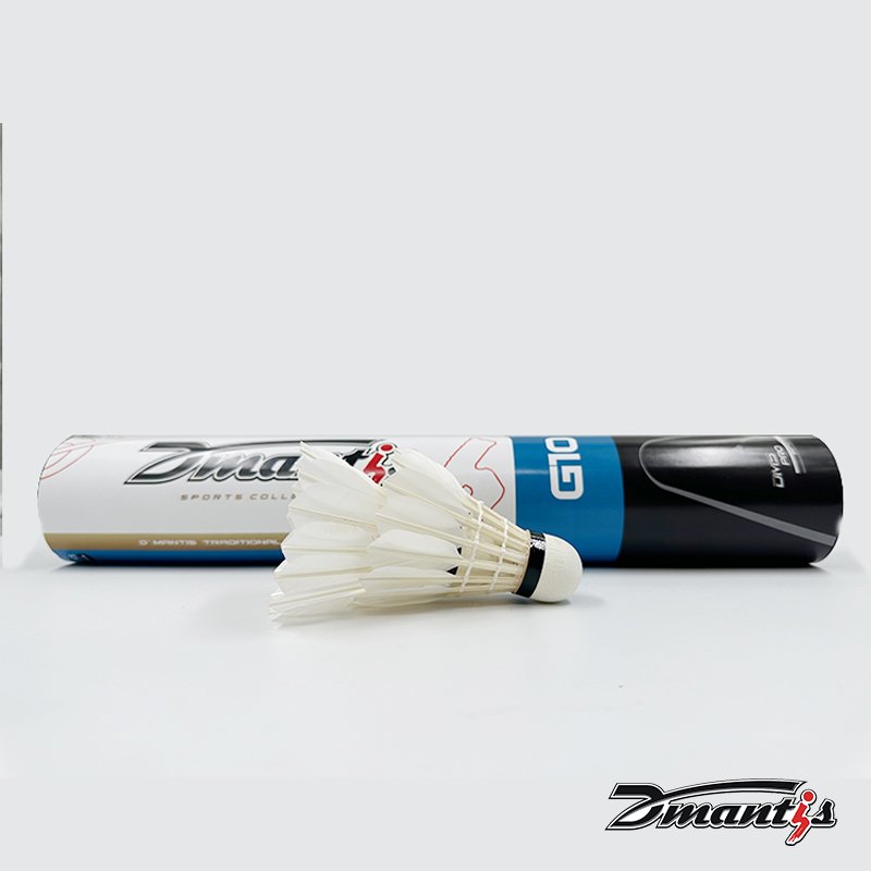 DMantis Durable G10 Cork Head Badminton Shuttlecock 74-78 Class a Indoor Goose Feather for Sports Training and Daily Use