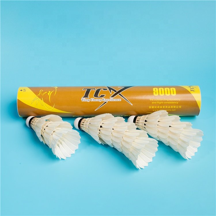 TCX BRAND TCX9000 Yellow Popular Model Goose Feather Badminton Shuttlecock Durable for Players Training