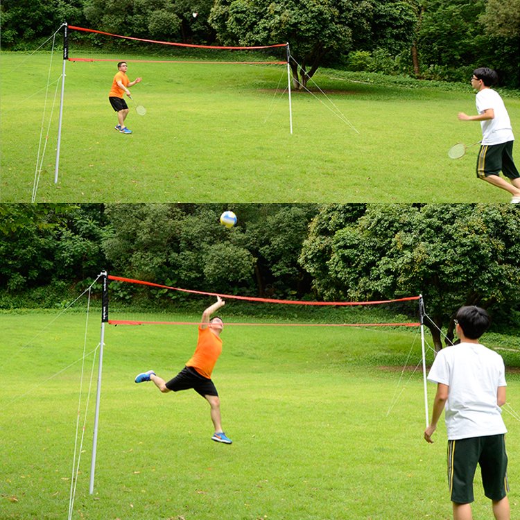 Best quality brand badminton racket frame net set whit Brassplot play
