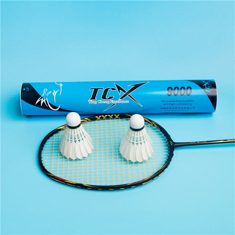 TCX 9000-Blue High Durability Goose Feather Shuttlecock Badminton With Good Quality