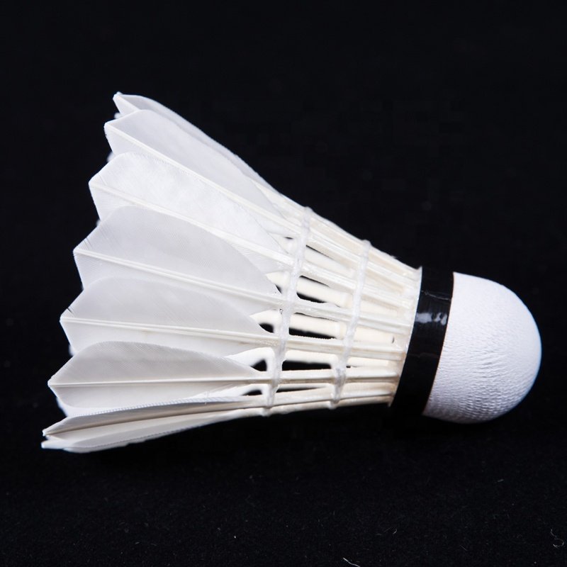 Factory Supply super durable Badminton Shuttlecock 12pcs White OEM Customized Ball Sea Head Feather Logo Packing Duck Cork Pcs