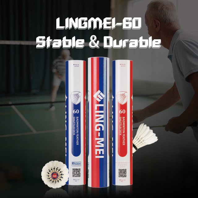Original Ling Mei Shuttlecock A Class Goose Feather 60 Badminton A+ Durability And Flight for international tournament