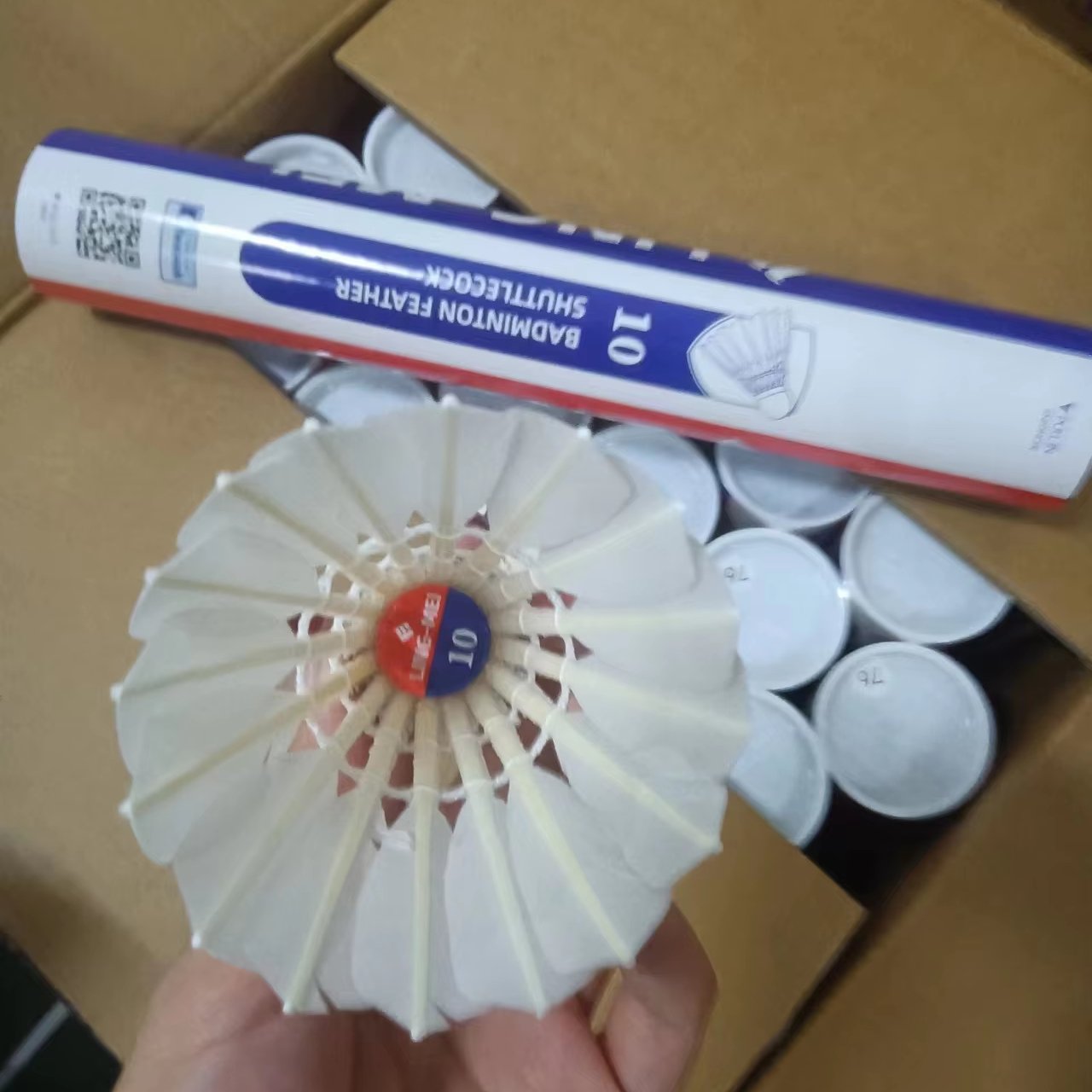 Wholesale brand goose feather badminton shuttle for training lingmei 10