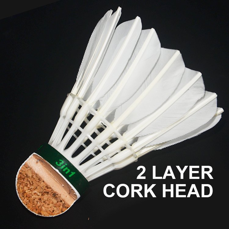 Hybrid Goose Feather Badminton Shuttlecocks Pack of 12, Stable and Sturdy High Speed Badminton Shuttles bulu angsa shuttlecock