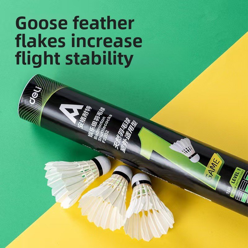 Deli High Quality F2202 Badminton Racket Goose Feather Cork Super Durability Sport Training Competition Class Wholesale