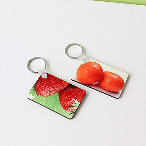 DIY Sublimation Double-Sided Blank Keychain Wooden Hard Board Key Rings White Blank Keychain