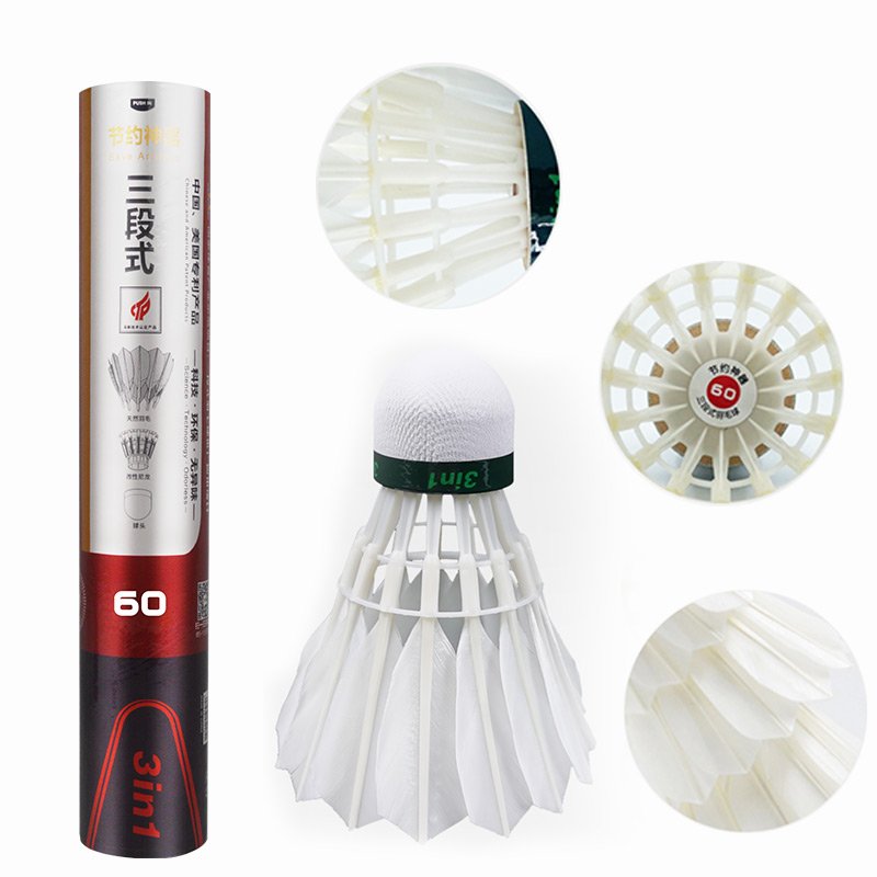 Durable Stable Dmantis D60 Hybrid 3in1 Badminton Shuttlecock 1st Duck Feather Professional Training Competition Model
