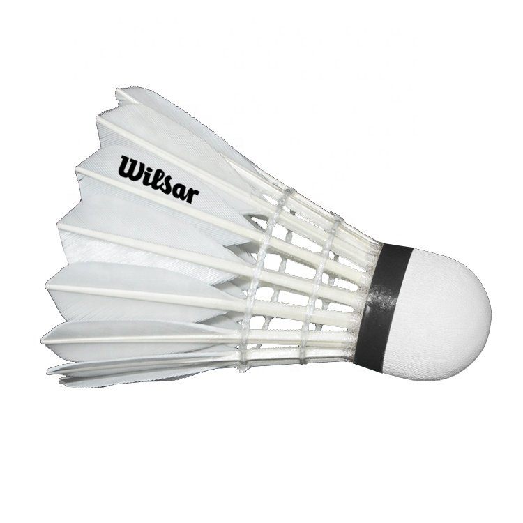 Factory wholesale professional training goose feather badminton, anti badminton, 12 sets, cheap, customized