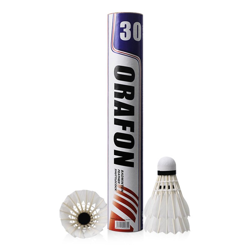 Factory wholesale professional training goose feather badminton, anti badminton, 12 sets, cheap, customized
