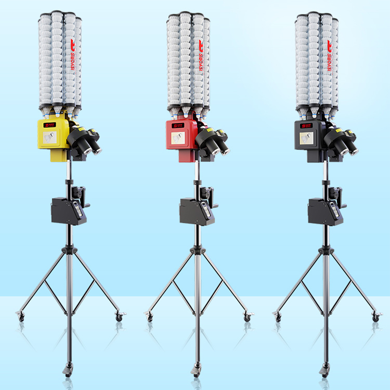 Single Sparring Intelligent Badminton Ball Machine With Hand Crank Lift Function