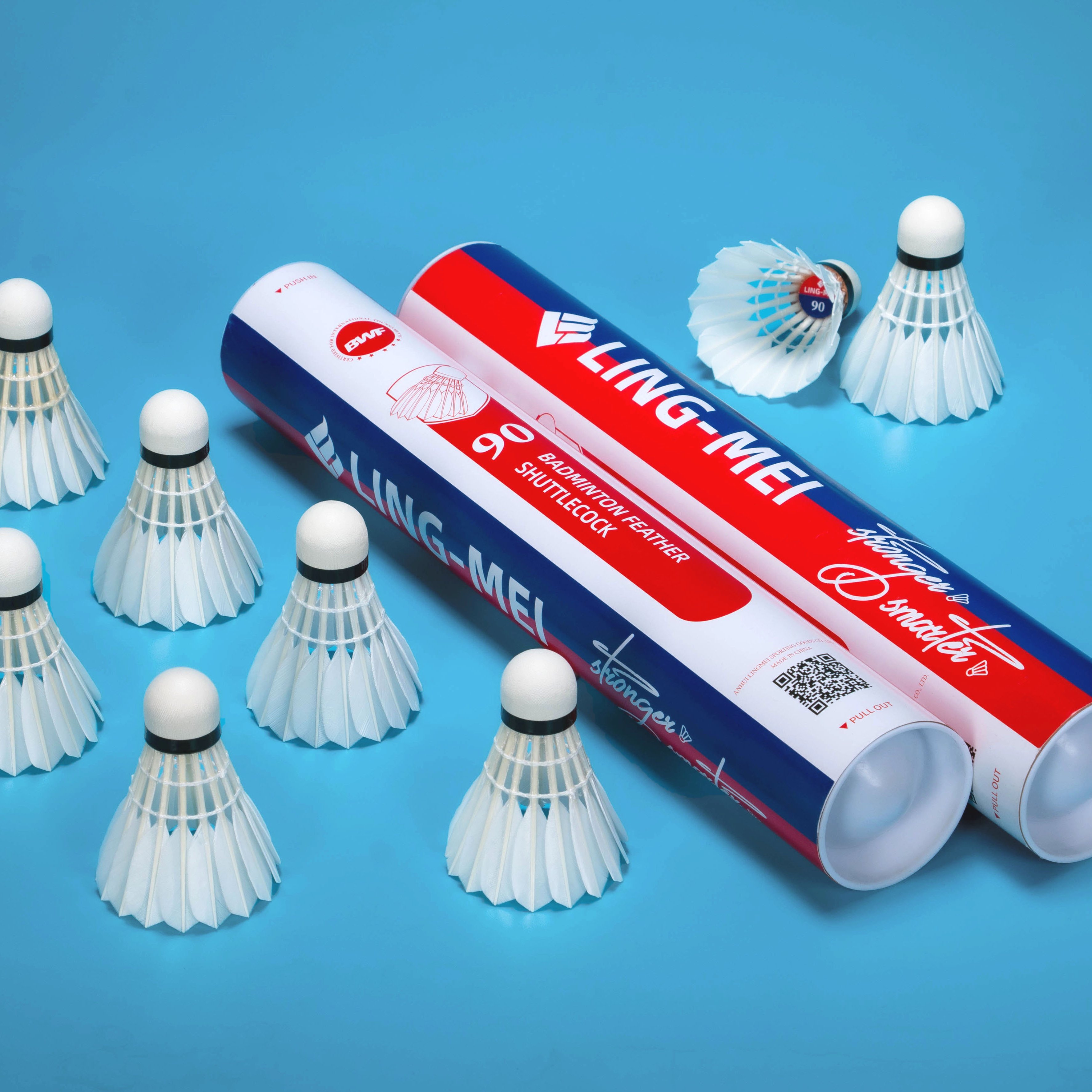 Wholesale badminton feather shuttlecocks for tournament lingmei 90