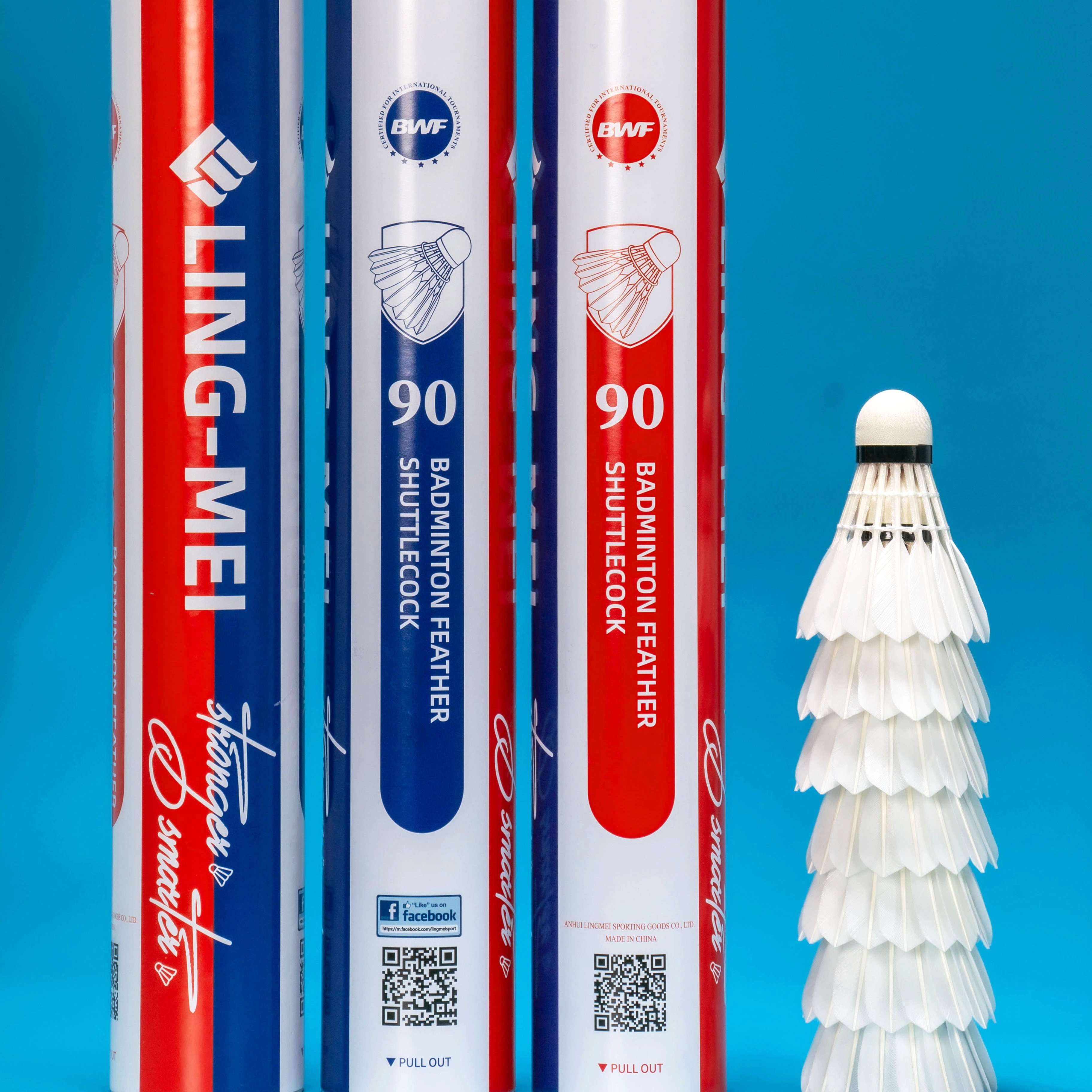 Wholesale badminton feather shuttlecocks for tournament lingmei 90