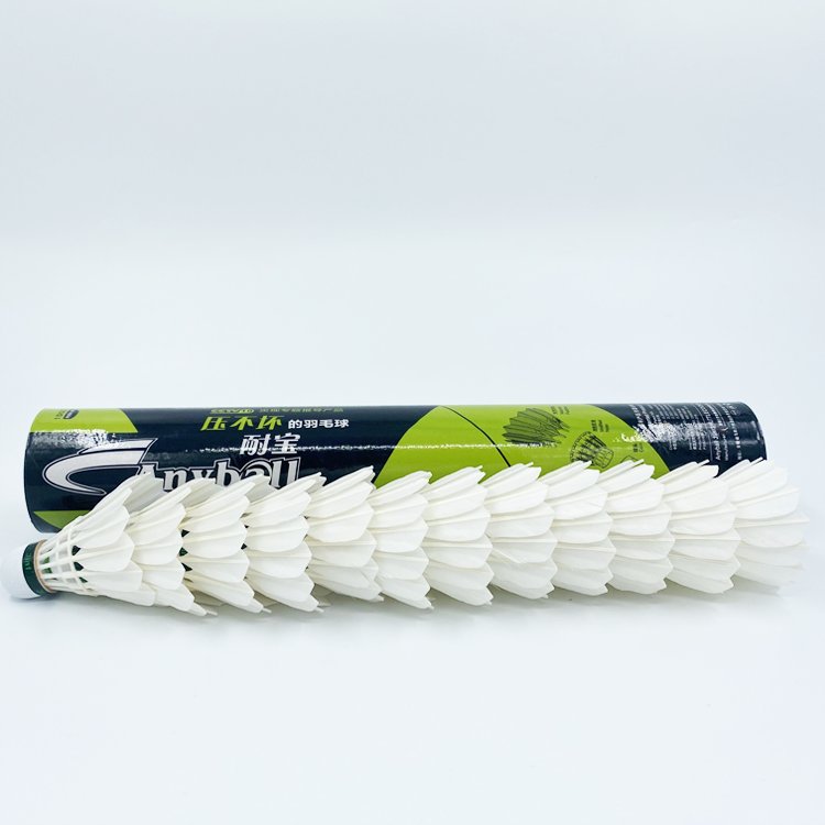 Anyball Brand 333 Durable Fiber Cork Hybrid Shuttlecock 3-in-1 Natural Straight Feather Badminton for Training