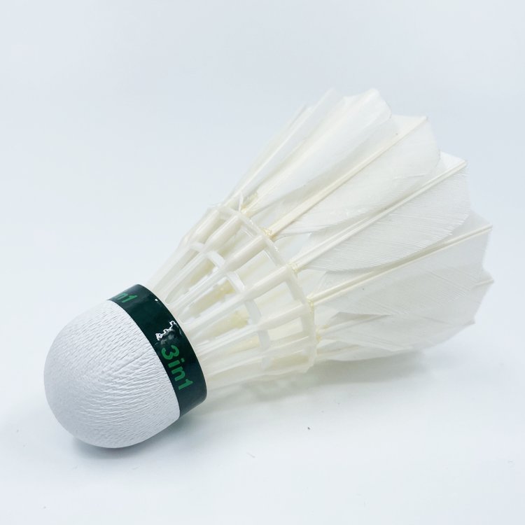 Anyball Brand 333 Durable Fiber Cork Hybrid Shuttlecock 3-in-1 Natural Straight Feather Badminton for Training