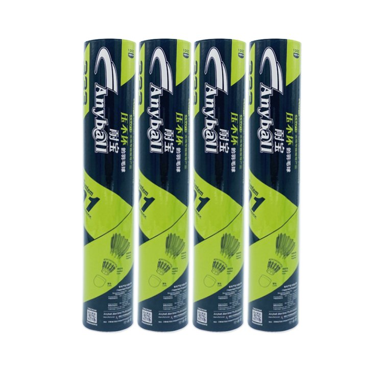 Anyball Brand 333 Durable Fiber Cork Hybrid Shuttlecock 3-in-1 Natural Straight Feather Badminton for Training