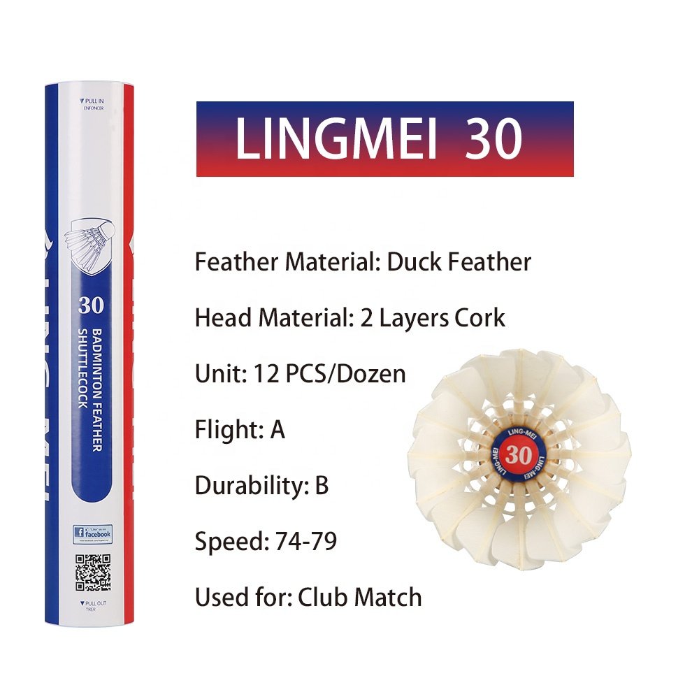Training Equipment BWF Shuttlecock Wholesale Price Badminton Shuttlecock lingmei 30