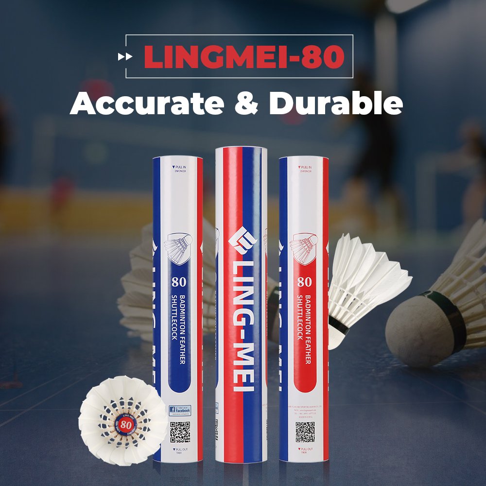 Sandwich Cork Durable LINGMEI-80 Goose Feather Training Indoor Outdoor 12 Pieces With Packaging Box