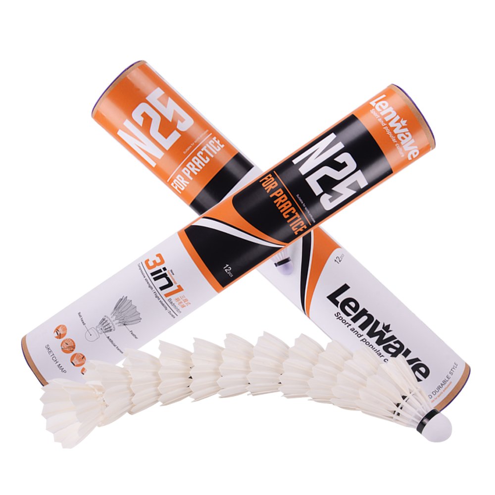 Factory custom provided Badminton Shuttlecocks Birdies,12 Pack Training Badminton Balls with Great Stability for in/out door