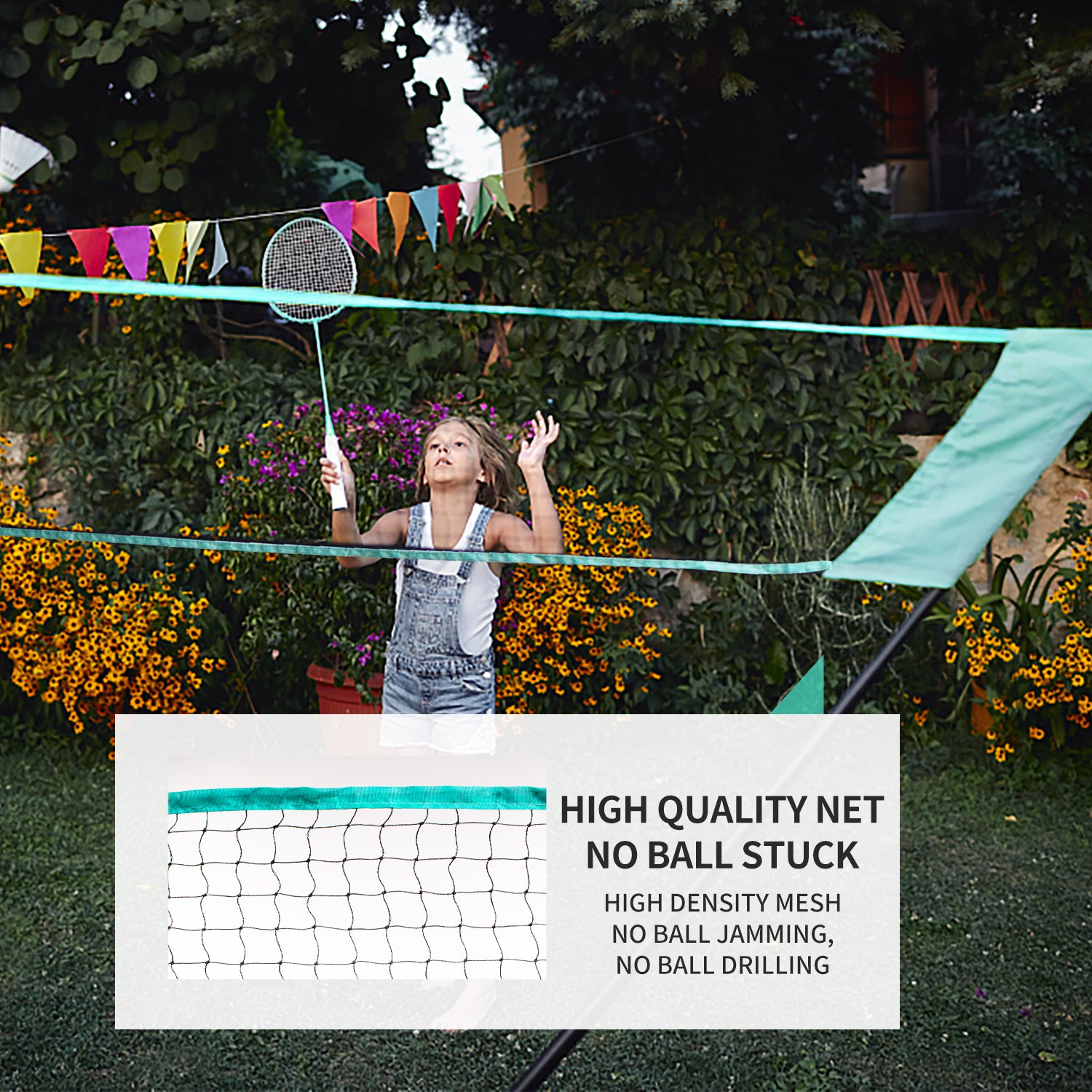 Folding Portable Badminton Net Racket Stand Set Volleyball Tennis Net