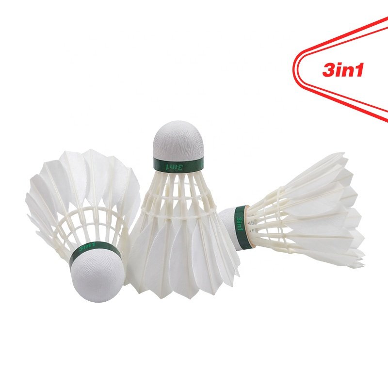 Durable 3in1 Shuttlecock Hybrid Shuttlecocks Badminton Duck feather Factory Wholesale Shuttle Cock Birdies for Training