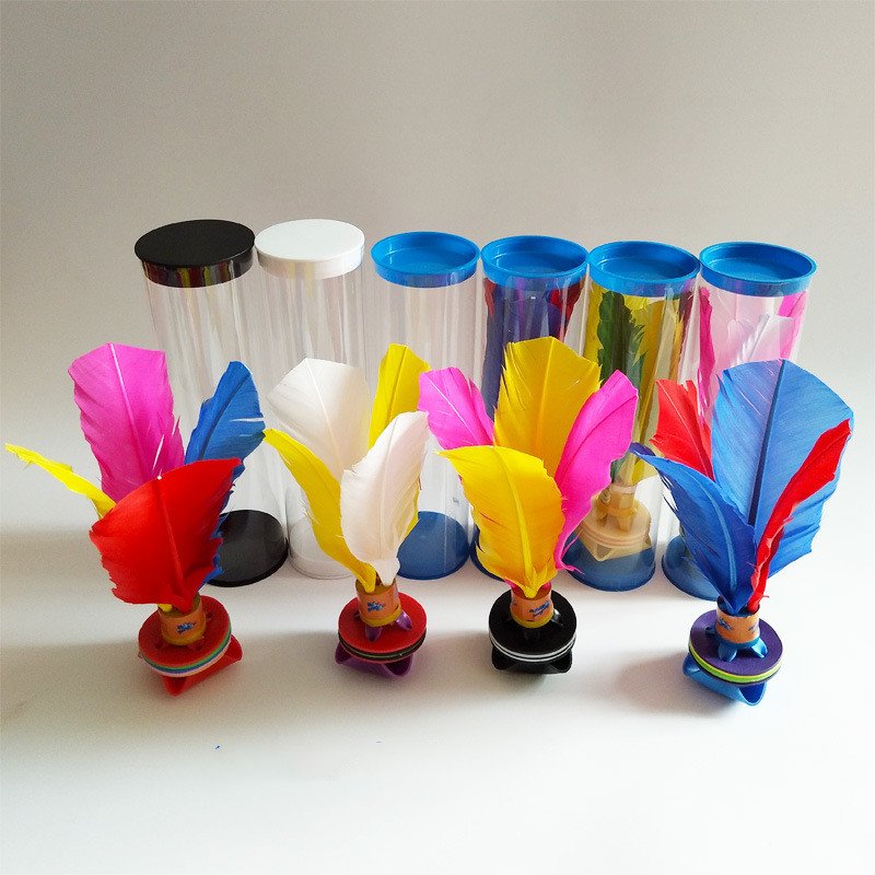 bulk order cheapest price custom color logo package colorful kick shuttlecock turkey feather jianzi wholesale