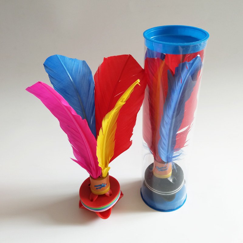 bulk order cheapest price custom color logo package colorful kick shuttlecock turkey feather jianzi wholesale