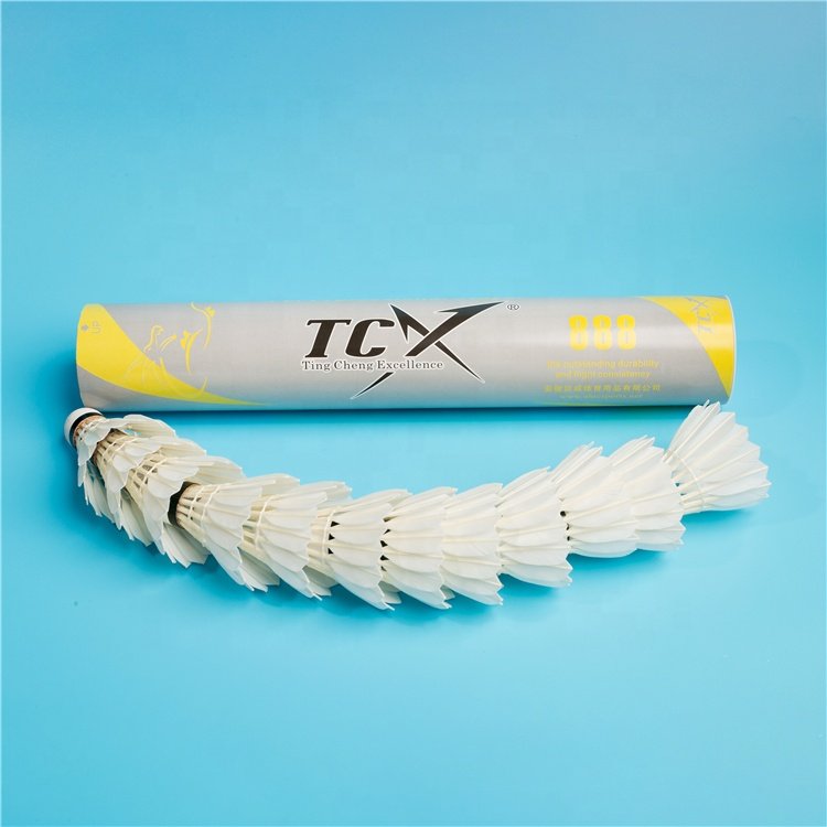 TCX BRAND TCX888 Shuttlecock Durable Goose Feather & 3 Layer Cork Badminton Shuttlecock Good for Professional Badminton Training