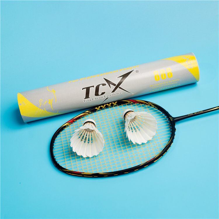 TCX BRAND TCX888 Shuttlecock Durable Goose Feather & 3 Layer Cork Badminton Shuttlecock Good for Professional Badminton Training