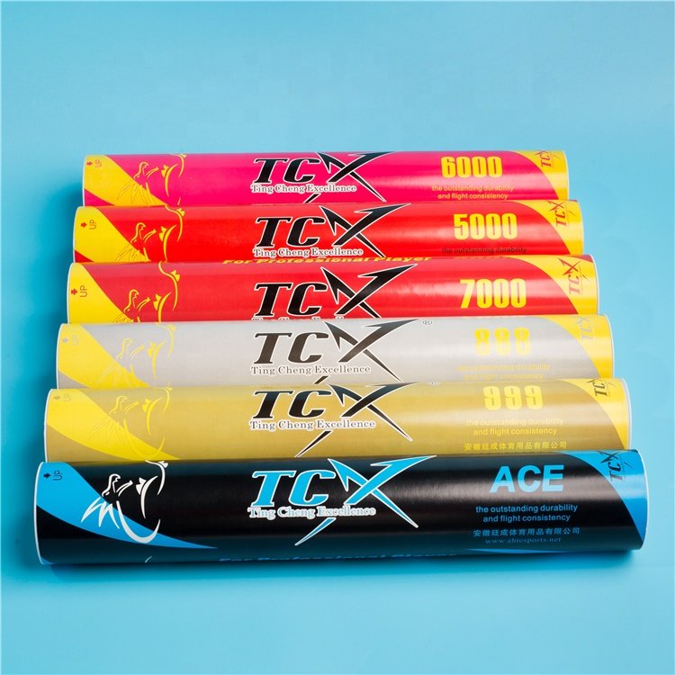 TCX BRAND TCX888 Shuttlecock Durable Goose Feather & 3 Layer Cork Badminton Shuttlecock Good for Professional Badminton Training