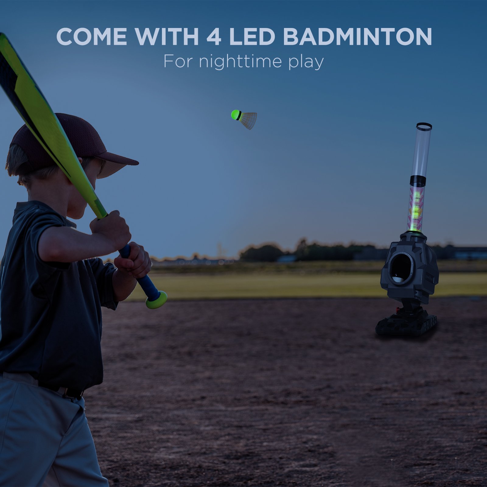 Furlihong 23803BH Badminton Pitching Machine Set for Baseball Practice,