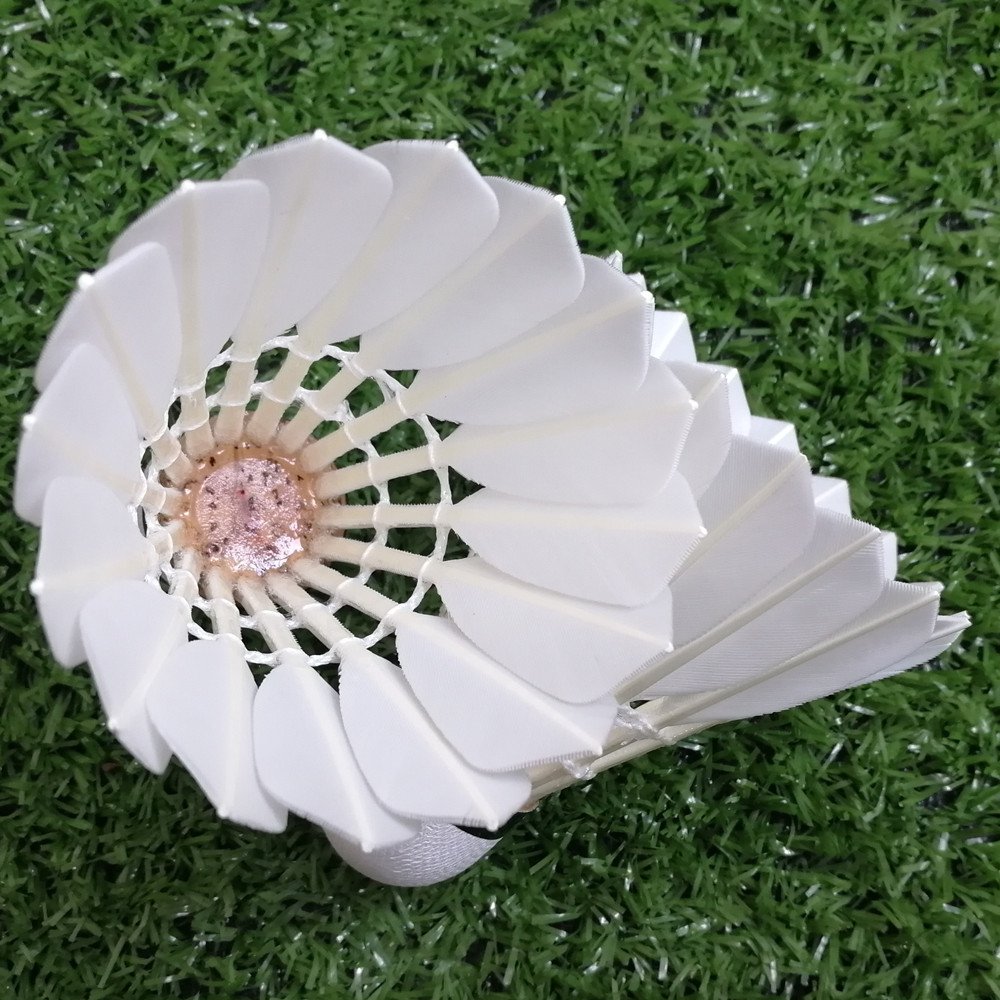 OEM badminton Shuttlecock Best Durability flying Grade 1 straight goose feather shuttlecock for tournament 12pcs