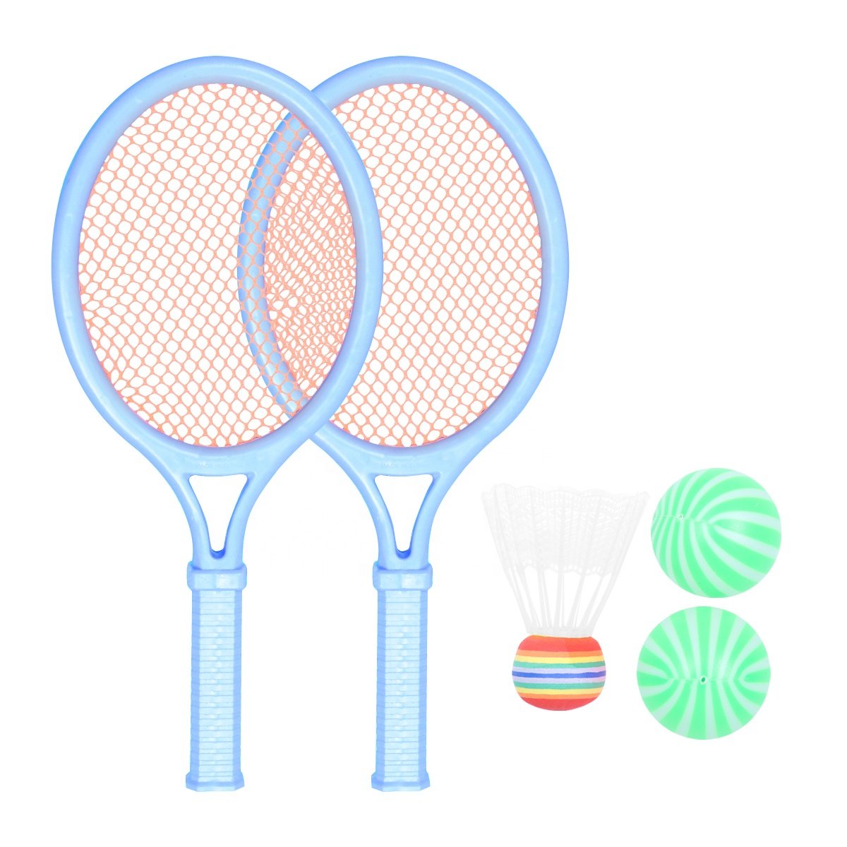 Beach Tennis Kids Dual Shuttlecock BadmintonTennis Racket Ball Set Outdoor Sports Mini Badminton Racket For Children Beach