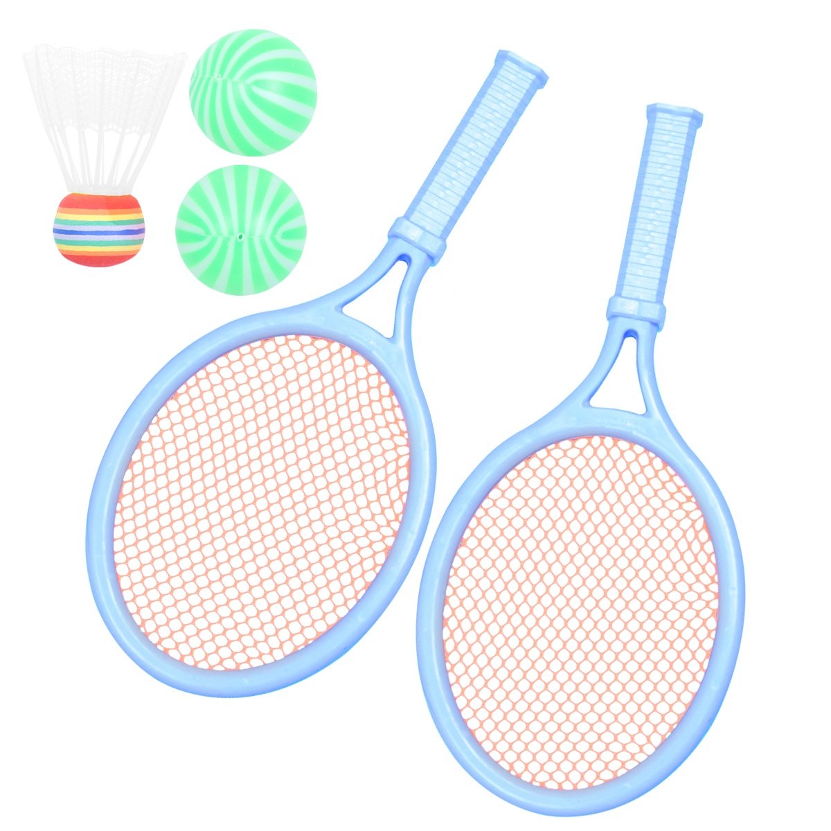 Beach Tennis Kids Dual Shuttlecock BadmintonTennis Racket Ball Set Outdoor Sports Mini Badminton Racket For Children Beach