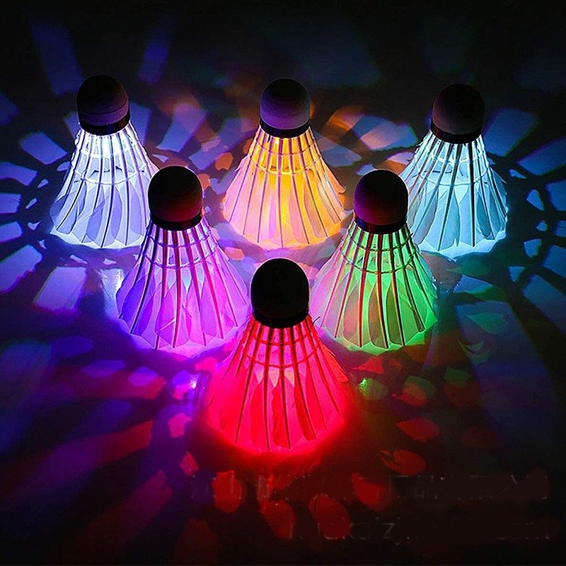 Shinning Lighting Badminton Shuttlecock Night LED Use Goose Feather Ball for Day and Night Play