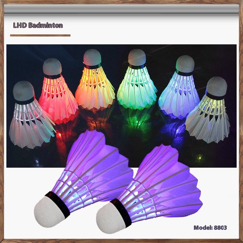 Shinning Lighting Badminton Shuttlecock Night LED Use Goose Feather Ball for Day and Night Play