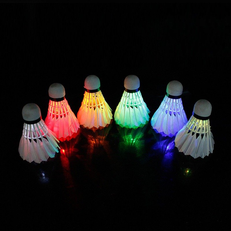 Shinning Lighting Badminton Shuttlecock Night LED Use Goose Feather Ball for Day and Night Play