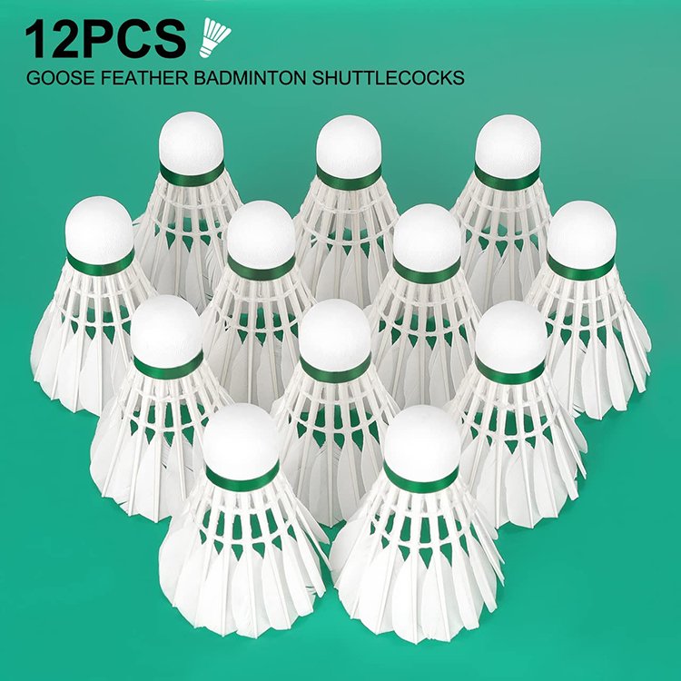 Lingmei Durable Goose Feather Badminton Shuttlecocks Factory Supply 12PCs per Box Class a Goose Feather Ball