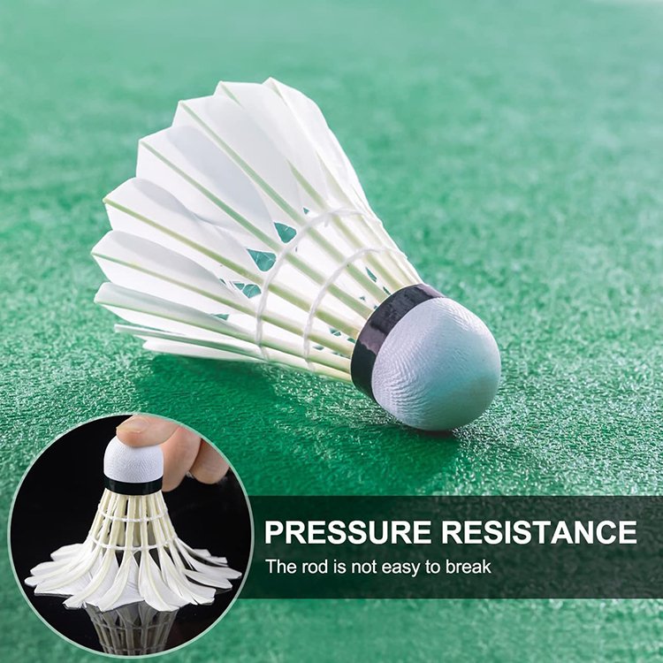 Lingmei Durable Goose Feather Badminton Shuttlecocks Factory Supply 12PCs per Box Class a Goose Feather Ball