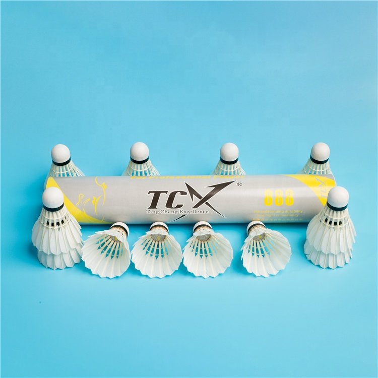 TCX888 Factory Price Durable High Quality Goose Feather Badminton Shuttlecock For Middle and Senior Badminton Players Training