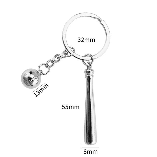 Sports Themed Shuttlecock Racket Metal Keychain Promotional Gift Mini 3D Key Chains
